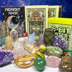 D20 Mystery-Kristallrolle | Mystery Crystals Überraschungs-Schätze & Heilsteine | Spirituelle Geschenke für Chakra Balancieren