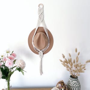 Macrame Hat Hanger | Hat Holder | Boho Decor | Wall Decor | Boho Coastal Style | Hat Rack