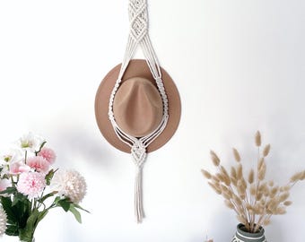 Macrame Hat Hanger | Hat Holder | Boho Decor | Wall Decor | Boho Coastal Style | Hat Rack