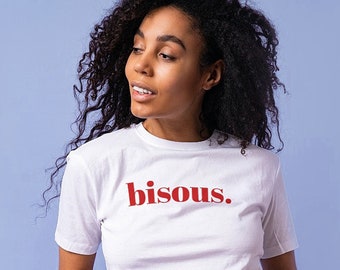 ビスースシャツ、タイポグラフィックシャツ、キスシャツ、ビスースTシャツ、ステートメントシャツ、フレンチキスTシャツ、voilàTシャツ、パリフレンチキス、フランスシャツ