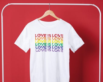 Rainbow Love is Love, Love is Love Shirt Women, Love is Love Shirt Men, Gay Shirt, Pride Shirt, Bisexual Shirt, LGBT Shirt, Rainbow Flag