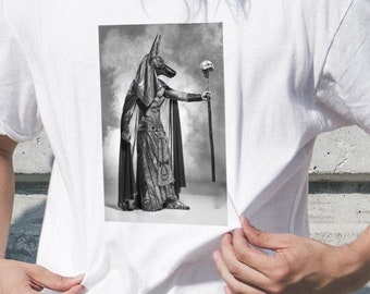 アヌビスシャツ、古代エジプトのTシャツ、エジプト神話、ヴィンテージシャツ、死の神シャツ、エジプトの神シャツ、神話の服