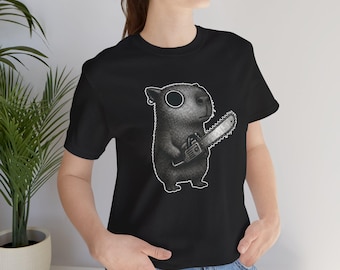 Gloomy Capybara T-Shirt, Sarcastic Animal Graphic Tee, Sad Aesthetic Shirt, Minimalist Moody Capybara, Funny Goth Gift, Gothic Shirt