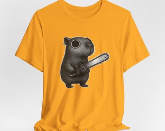 憂鬱なカピバラTシャツ、皮肉な動物のグラフィックTシャツ、悲しい美的シャツ、ミニマリストの憂鬱なカピバラ、面白いゴスギフト、共感できるムードトップス