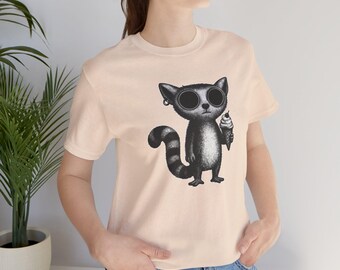 Gloomy Lemur Shirt, Moody Animal Graphic Tee, Minimalist Lemur Illustration, Sarcastic Animal Shirt, Unique Tee Gift , Relatable Mood Tshirt