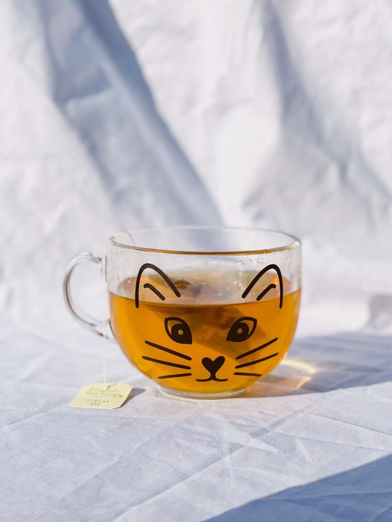 Tazza gatto nero / tazza trasparente / tazza di vetro / tazza gatto /  regali per gli amanti dei gatti -  Italia