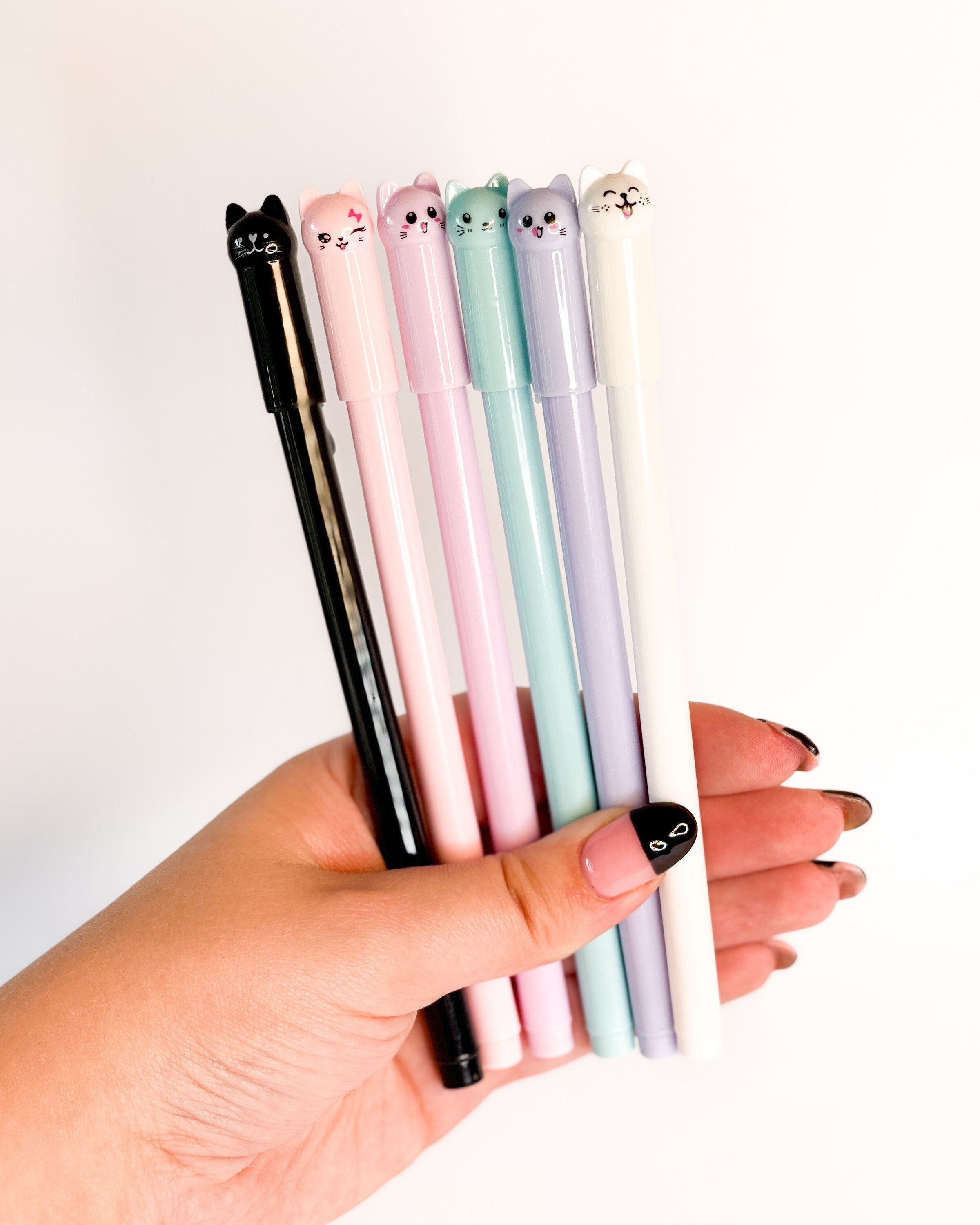 Cute Cat Face Pens | Cute Cat Pen | Cat Pen | Gel Pen | Gifts for Cat Lovers