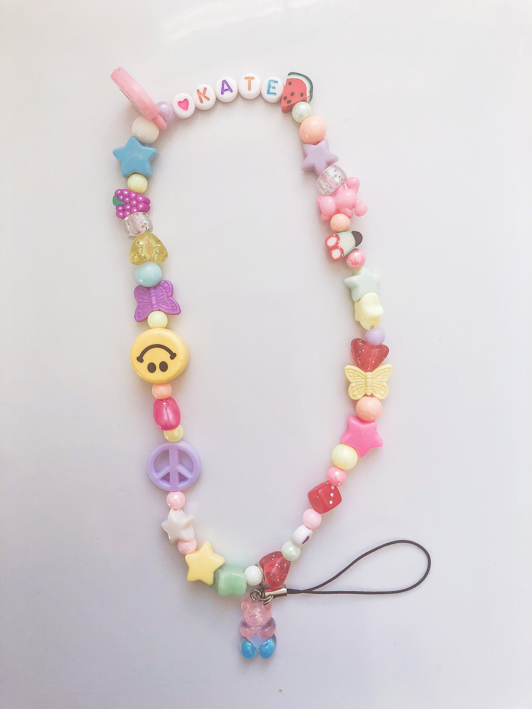 Personalised Phone Chain with assorted 90s charms Etsy