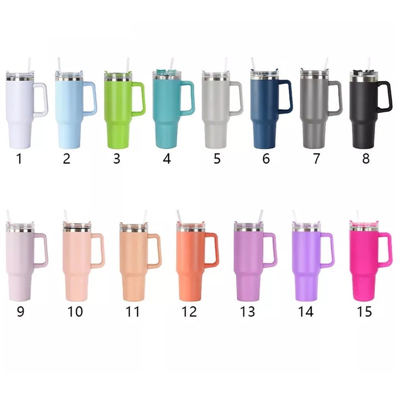 Preorder 40oz Insulated Tumbler Cup With Handle Sliding Lid Etsy
