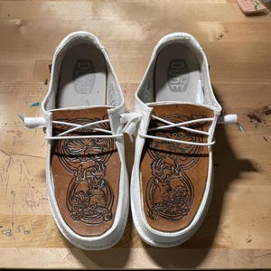 Custom Leather Tooled Hey Dudes