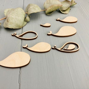 Mini whales whale fish - craft accessories decoration set of 8 - 000026