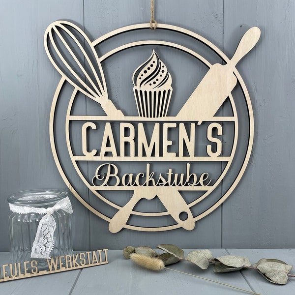 Backstube Bäckerei Hobbybäcker Backen Schild Holz - 000108