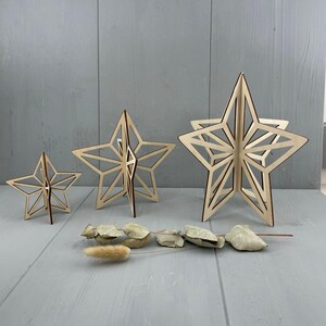 Aufsteller Deko Sterne Weihnachtsstern 10cm, 15cm, 20cm - 3er Set - 000160