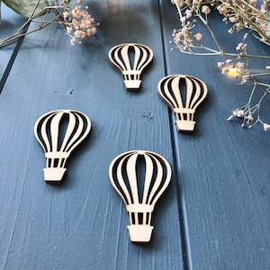Heißluftballon Holz 50mm Basten Kinder Baby Geburt Hochzeit - 5er Set - 000052