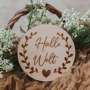 Meilenstein Hallo Welt Geschenkanhänger, Geburt, Nachwuchs, Willkommen - 000064