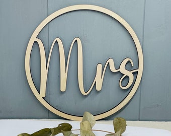 Wedding Mr. and Mrs. Signs, Decoration, Wedding Anniversary Wooden Rings - 000197