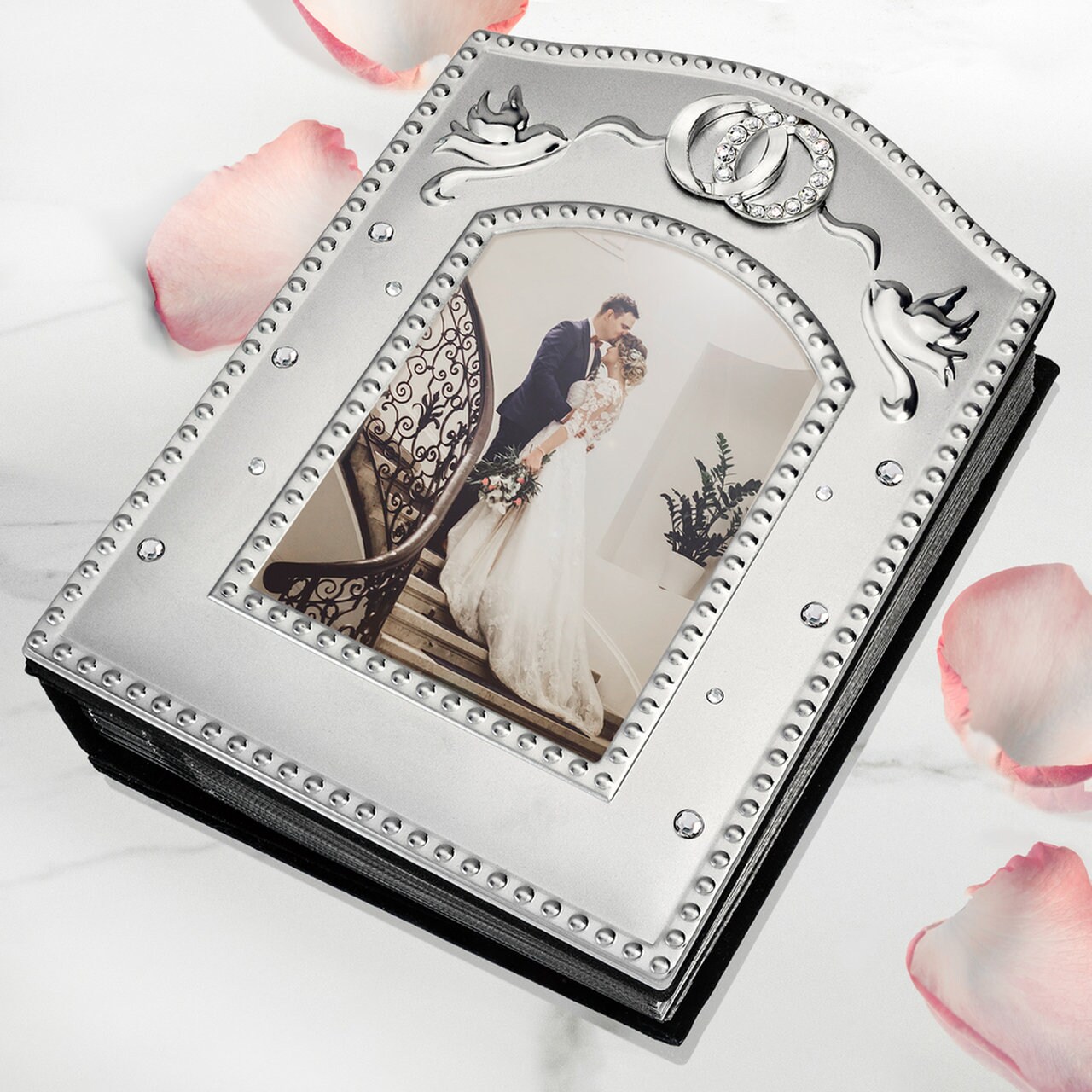 Photo album marriage atelier cm 10x15 - frame 15x20 - wedding rings photo  album with silver plate frame marriage ae0318/25a photo album wedding &  anniversary special days special price
