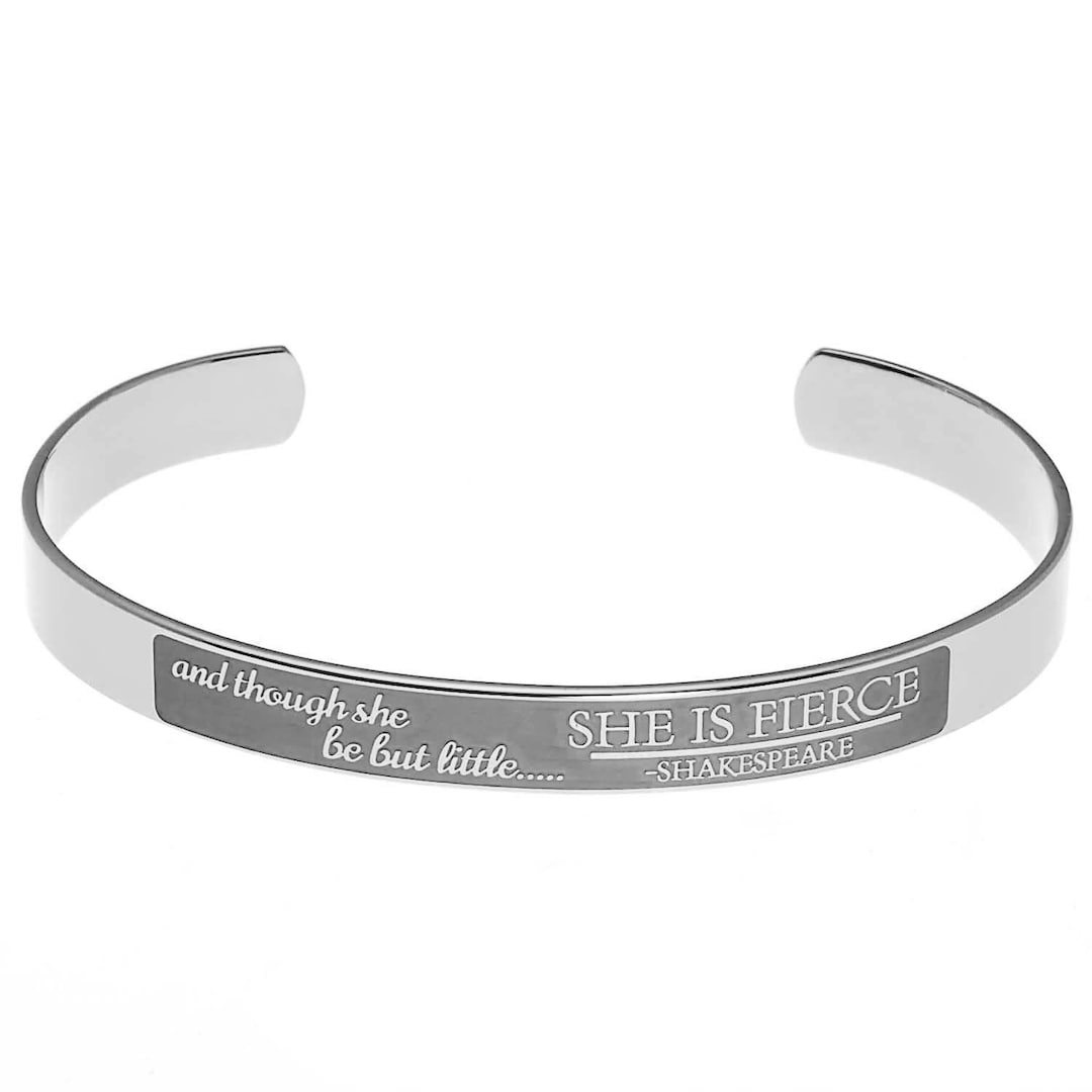 Let Them Bracelet For Women – Stainless Steel Motivational Bracelet With Inspirational Message (Silver, Tube Design)