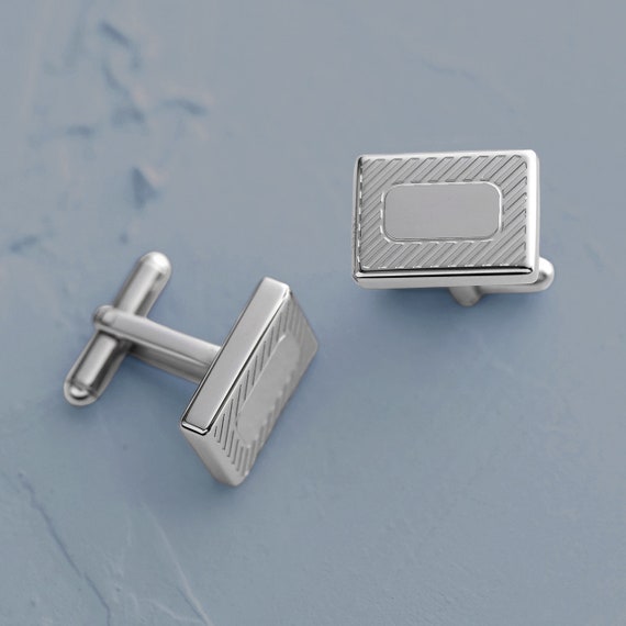Personalized Cuff Links: Carbon Fiber & Silver, E… - image 5