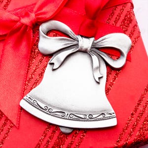 Genuine Pewter Wedding Christmas Bell Ornament Engravable Personalized Gifts