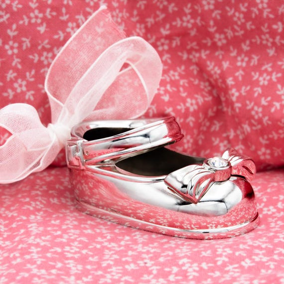 Silver Baby Mary Jane Engravable Baby Shoe Gift Baby's First Shoe Personalized Baby Shower Gift Remember Childhood Babies Shoe Engraved