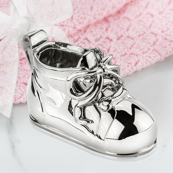 Silver Baby Booty Engravable Baby Gift Baby's First Booty Personalized Baby Shower Gift Remember Childhood Babies Shoe Engraved