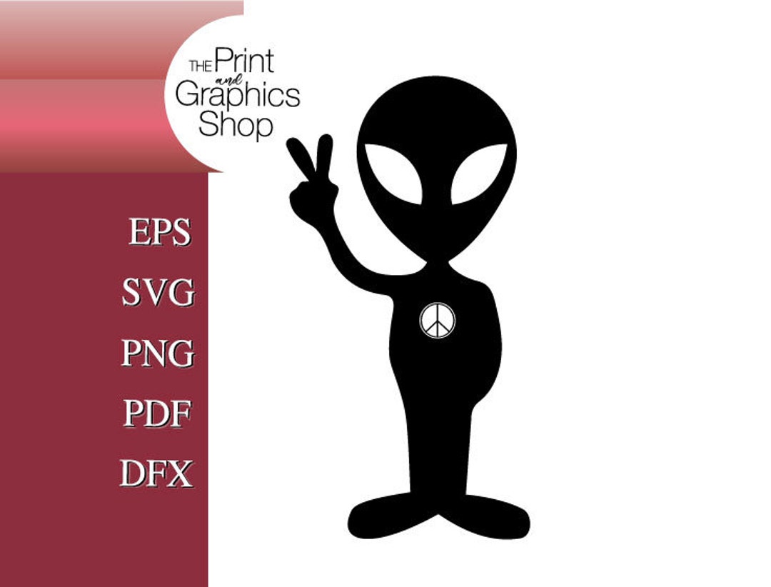 Peace Alien SVG Clipart: Vector Cut File (digital Download) - Etsy