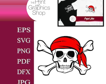 海賊旗 SVG - ドクロと骨の海賊旗 印刷可能なクリップ アート カット