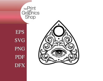 Ouija Planchette Eye SVG: Witchcraft Occult Vector (Digital File)