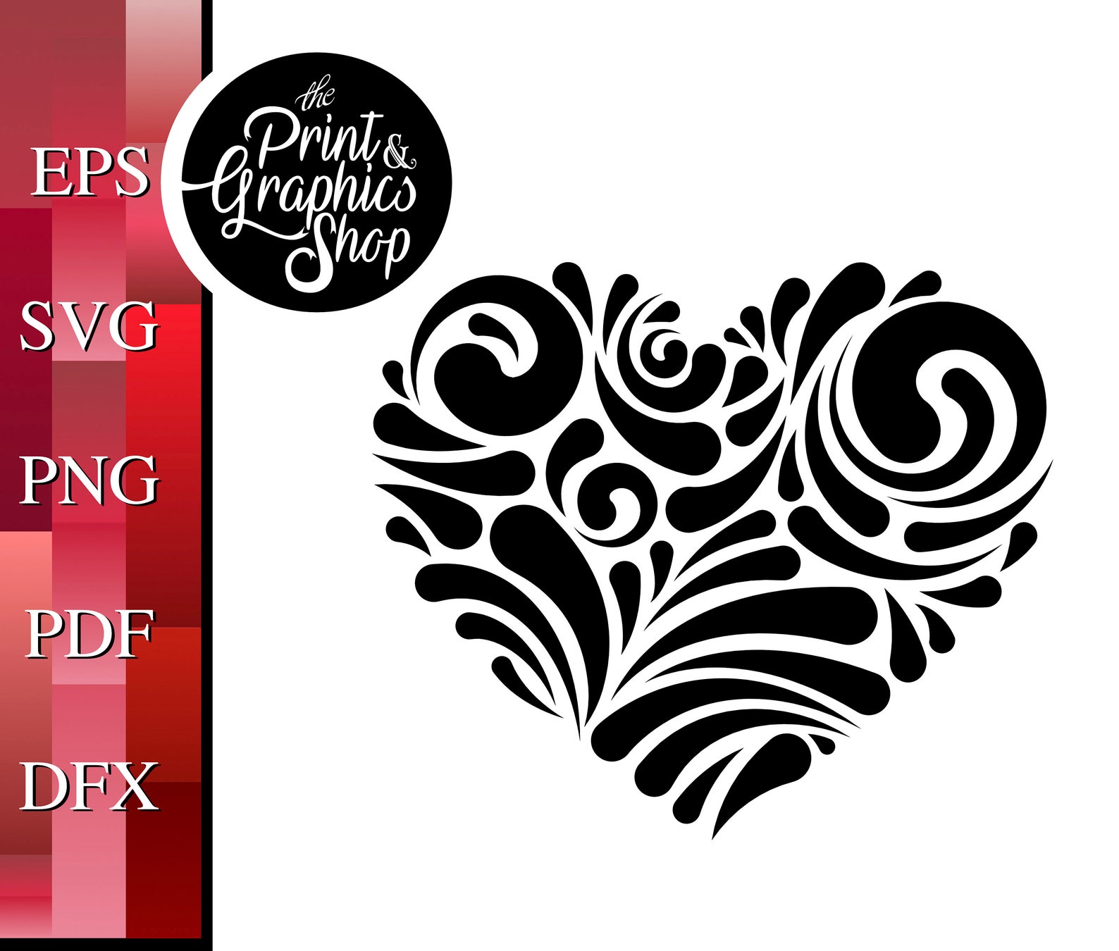 Flourish Heart EPS Clipart Heart Svg Vector Digital - Etsy Canada