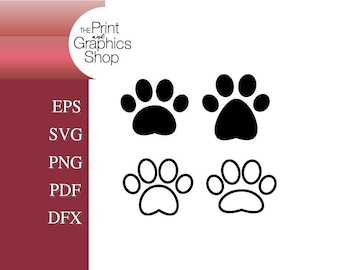 Dog Paw Print SVG Clipart: Cricut Cut File (Digital Download)