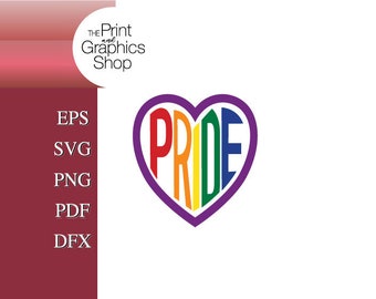 Pride Heart SVG: Rainbow LGBTQ+ ClipArt (digitaal bestand)