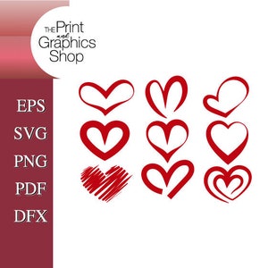 Valentine Hearts, SVG, EPS, Clipart, Hearts svg, Vector, Digital Download, Instant Download, Cut File, Heart svg, Valentines, Hearts, PNG image 1