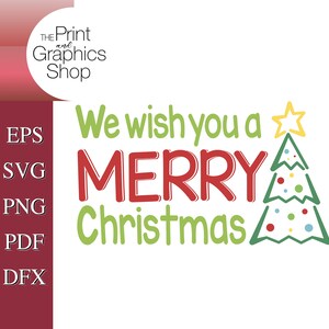Merry Christmas SVG: Holiday Clipart, Cut File (Digital Download)