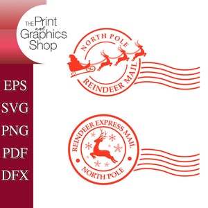 Rentier Express Mail, Weihnachtscliparts, Rentier Stempel, digitaler Download, Nordpol Stempel, Cricut Weihnachten, svg cricut, svg Weihnachten