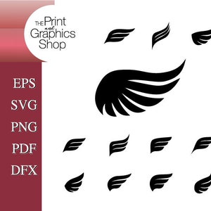Wings SVG, EPS, Clipart, Wings svg, Vector, Digital Download, Instant Download, Cut File, Wings PNG, Wings Clipart, png, pdf, eps, dfx, svg