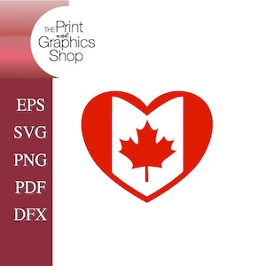 Canada Flag SVG, Clipart, Vector, Digital Download, Instant Download, Cut File, Canadian ClipArt, Canada Heart SVG,  Canada Flag PNG
