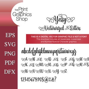 Script Alphabet, SVG, EPS, Clipart, Digital Download, Instant Download, Cut File, Digital Alphabet, Calligraphy Script Font, Font, png, dfx