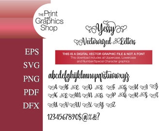 Fonte Caligráfica em Estilo Script, Clipart de Alfabeto Vetorial (Download Digital)
