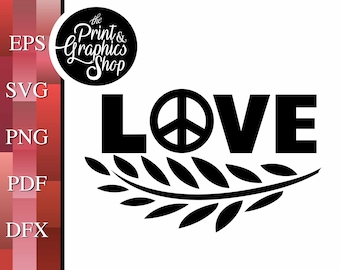 Love Peace SVG, Love and Peace, Peace and Love, Love Clipart, Peace Clipart, Instant Download, Digital Download, Cricut Cut File, Silhouette