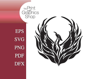 Phoenix SVG Clipart: Mythical Creature Cut File (Digital Download)