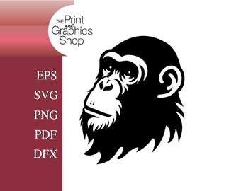 Imágenes prediseñadas de chimpancé, vector de chimpancé (svg, png, dfx, pdf, eps)