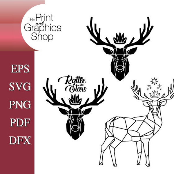 Throne Of Glass Winter Stag, ACOTAR, Instant Download, Clipart, Fan Girl Art, Winter Stag, Bookish, Throne Of Glass SVG, Stag Of Terassen