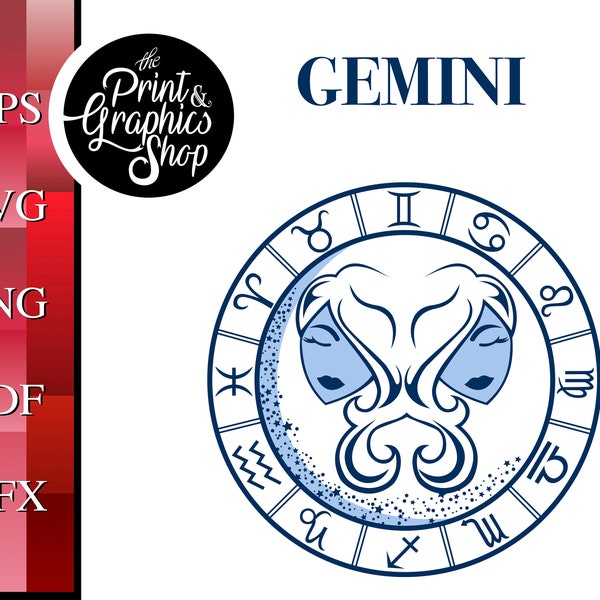 Gemini SVG, Vector, Digital Download, Zodiac SVG, Cut File, Astrological Sign, Zodiac Sign, Gemini SVG Sign