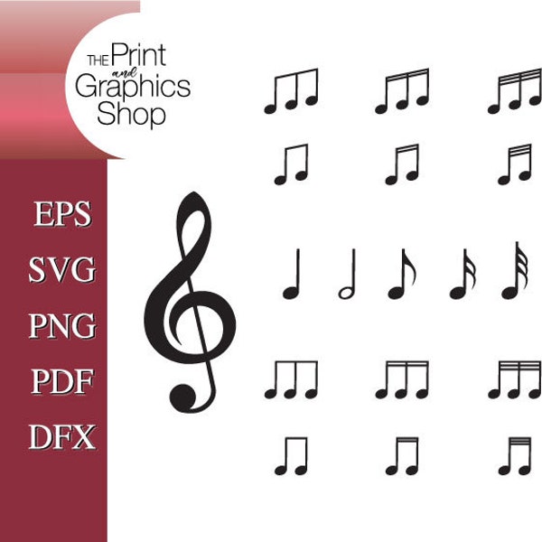 Music Notes SVG, Treble Clef SVG, Music Icons, Music Notes Clipart, SVG, Symbols svg, Clip Art, Svg, png, dfx, pdf, Music svg, Musical png