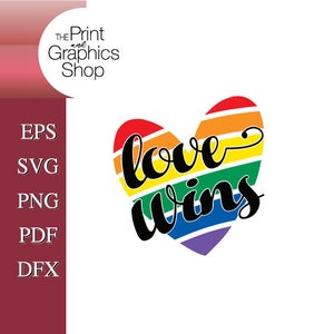 Pride, Love Wins, Pride Month, Cricut Cut File, SVG, PDF, EPs, ClipArt, Vector, Gay Pride, Love Wins, Lgbtq, Pride svg, PNG, Pride Quote svg