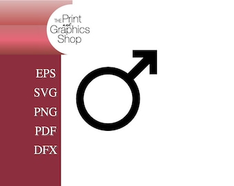 Male Symbol, SVG, Clipart, Download, Instant Download, Cut File, Gender SVG, Male Sign