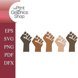 Black History Month, Power Pride Fists, Clipart, Vector, opgeheven vuisten SVG, digitale download, Instant Download, Power Fists png, solidariteit