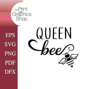 Queen Bee, SVG, EPS, dfx, pdf, Clipart, Queen Bee, Digital Download, Instant Download, Cut File, Bee, Queen, Vector