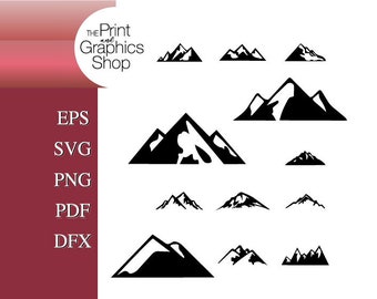Mountain SVG, Landscape  Svg, Mountain Silhouette, Clipart, Digital Download, SVG, Cricut Cut File, Mountain Clipart, Snowy Mountains SVG